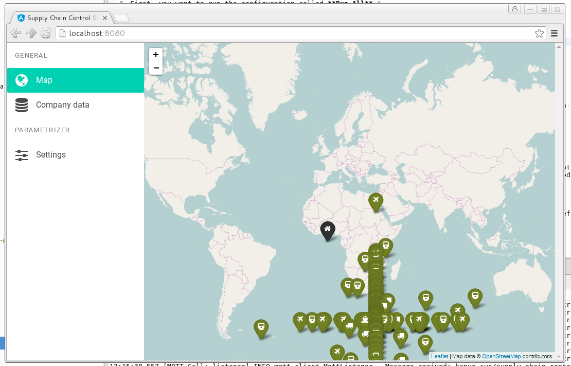 Kapua logistics simulator – world overview